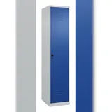 C+P Spind Classic PLUS, 1 Abteil, HxBxT 185x40x50cm, Sicherheitsdrehriegel, Hellgrau/Enzianblau von PROREGAL