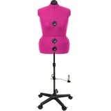 Schneiderpuppe mit Rollen verstellbar Scheiderbüste Nähpuppe Torso (XL (ca. 56 - 60) Pink)