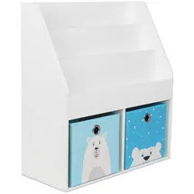 Relaxdays Kinderbücherregal Relaxdays 79 x 72 x 30,5 cm MDF weiß blau