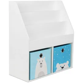 Relaxdays Kinderbücherregal Relaxdays 79 x 72 x 30,5 cm MDF weiß blau