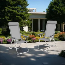 Tectake Gartenstuhl 59 x 73 x 110 cm grau klappbar 4 St.