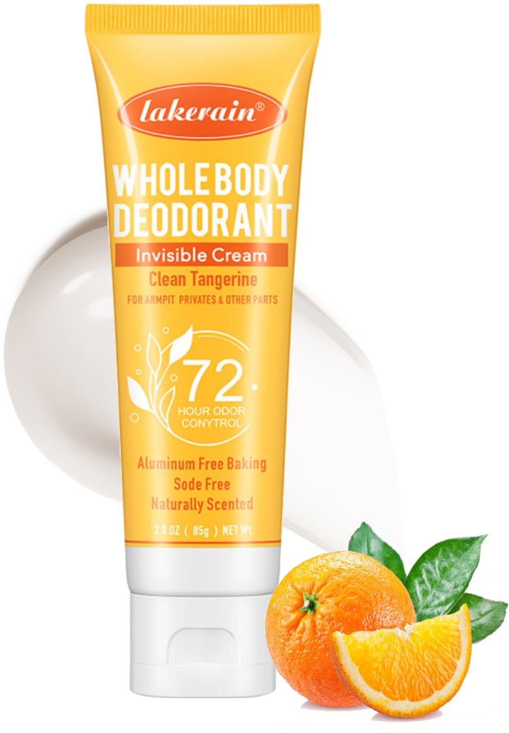 Whole Body Deodorant, Deodorant for Women Girls, Deo für Nach Sport, Unterarmgeruchsdeodorant für lang anhaltende Retention, Schweißentfernung, Geruchskontrolle, für Empfindliche Haut (Orange)