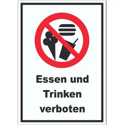 Essen und Trinken verboten Aufkleber A2 (420x594mm)