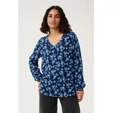 Kaffe Langarm-Bluse KAamber Blau 38