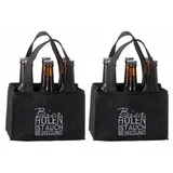 Novaliv 2X Flaschenträger 6 Flaschen Bierträger Bier Holen IST AUCH Bewegung Männerhandtasche Filz Herrenhandtasche Bier Flaschentasche 22,5x15x14cm (LxBxH)