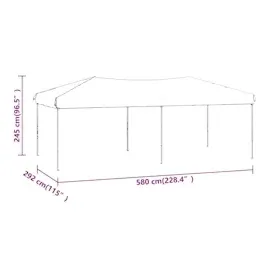 vidaXL Partyzelt Faltbar Schwarz 3x6 m