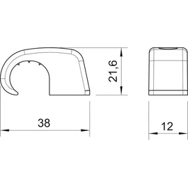 OBO Bettermann Vertr Haft-Clip ohne Nagel 17-21mm, PP, lgr 4043