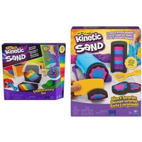 Kinetic Sand Sandisfactory Set - mit 907 g magischem Sand aus Schweden und Zubehör für sauberes,ab 3 Jahren & Slice n Surprise Set - mit 3 Sandfarben und 7 Werkzeugen für tolle Muster