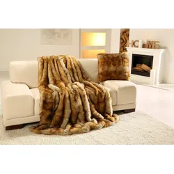 Wohndecke »Fuchs Felloptik«, besonders wärmend, Kuscheldecke, 641295-0 rot/braun