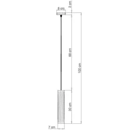 Sollux Lighting Pendelleuchte 1-flg. GU10 60 cm grau schwarz