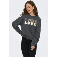 Only ONLTAMMIE Sweatshirt Leo Print:Love Schwarz M