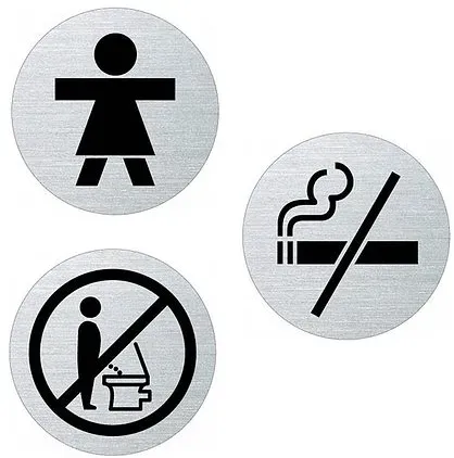 Edelstahlschild 60 mm verschiedene Ausführungen (Ausführung: 7264 Wartezimmer)