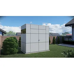 Gartenhaus BERTILO "HPL Mini, in verschiedenen Farben", grau, ohne Fußboden, ohne Dacheindeckung, Gartenhäuser, Fassaden-HPL in Architekturqualität, witterungsbeständig, farbstabil