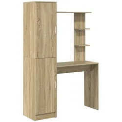 vidaXL Schreibtisch mit Stauraum Sonoma Eiche Spanholz