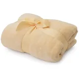 Wohndecke Kuscheldecke aus weichem Coral Fleece, Lumaland, stylische Sofa - / tagesdecke beige