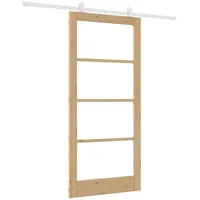 vidaXL Schiebetür ORKDAL Natur 93 x 202 cm Massivholz Kiefer und Glas 3332091