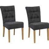 Polsterstuhl HOME AFFAIRE "Queen", grau (anthrazit, natur), B:46cm H:93cm T:64cm, 100% Polyester, Stühle, Polsterstuhl, Esszimmerstuhl mit Knopfheftung, 2er, 4er oder 6er-Set