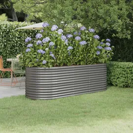 vidaXL Hochbeet Pulverbeschichteter Stahl 224 x 80 x 68 cm Grau