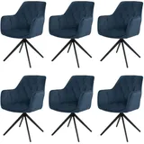 MCW Esszimmerstuhl MCW-L80 Stoff blau 6er Set