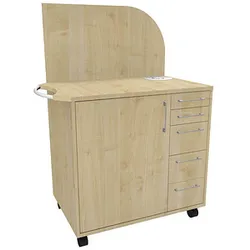 fm Oldenburg Bürowagen ahorn 3 Ebenen 124,0 x 64,2 x 150,0 cm