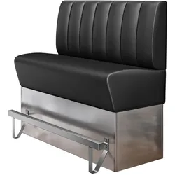 Gastro Hochbank | Schwarz | B:H 120 x 133 cm | Gestreift | Leder | Bistro Hochbank, Thekenbank