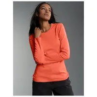 TRIGEMA Longsleeve "TRIGEMA Langarmshirt", Damen, Gr. M, orange (peach),