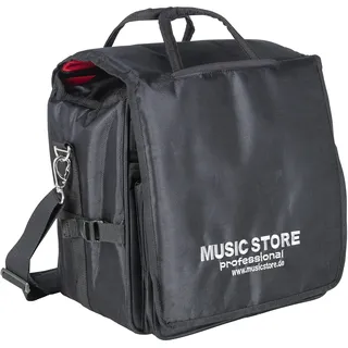 Music Store LP Bag, Wasserabweisende Vinyl Tasche, Schwarz, Robustes Kunststoff, Platz für 40 LPs, Fronttasche, Abnehmbarer Tragegurt, Ideal für DJ-Gigs, Plattenladen-Besuche