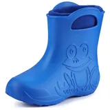 Ladeheid EVA Kinder Jungen Mädchen Gummistiefel Regenschuhe gefüttert LA-CA-03 (Blau/Marineblau, 24/25 EU). - 24/25 EU