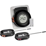 TFA Dostmann 14.1513 Wireless Thermometer Hyper BBQ, kabellos, mit App, für Smoker oder Grill, mit Einstichfühlern, Fleischthermometer, Garraumüberwachung, Kerntemperatur (schwarz mit Batterien)