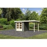 Karibu Askola 2 4,37 x 2,17 m terragrau inkl. Anbaudach