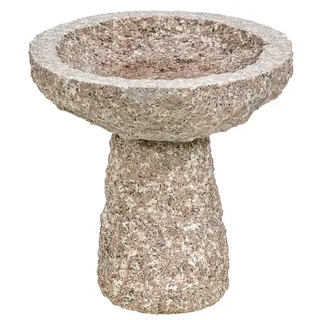 Dehner Granit-Vogeltränke, Ø 35 cm, Grau, Braun