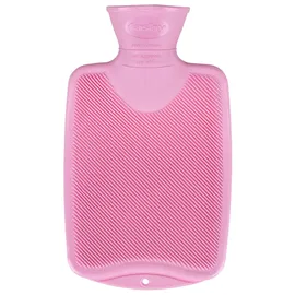 Fashy Wärmflasche ~ Thermoplast- Wärmeflasche Halblamelle, geruchsneutral, recyclingfähig, robust und langlebig, fugenloser, schmaler Flaschenhals ~ 0,8 Liter, rosa