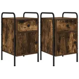 vidaXL Nachtschrank 2 Stk. 35 x 36,5 x 61 cm Braun
