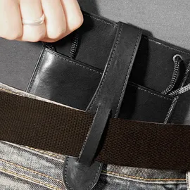 Bruno Banani Brustbeutel echt Leder, schwarz