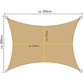 Sol Royal SolVision PS9 Sonnensegel rechteckig Sand 300x200 cm Sonnen- - Sonnensegel