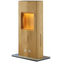 Herzblut Pan LED-Tischlampe, Eiche geölt, dimmbar