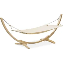 konsimo® Hängematte LENGER Hängematte mit Gestell (Hängematte mit Gestell), hergestellt in der EU, Massivholzrahmen braun