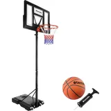 Tectake Basketballkorb Outdoor, verstellbare Korbhöhe 230 - 305 cm, mit Ball und Pumpe