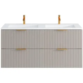 vente-unique Waschbeckenunterschrank hängend 120 x 57 x 46 cm Beige
