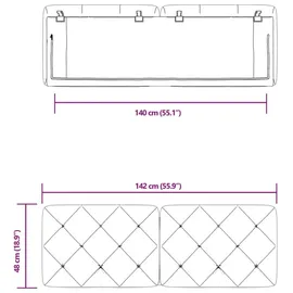 vidaXL Kopfteil-Kissen Rosa 140 cm Samt