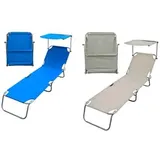 Klappbare Strandliegen Mit Sonnenschirm 187x55x24 Cm -