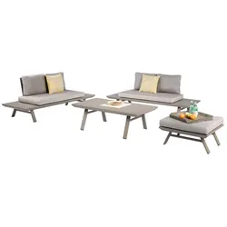 4-teilige Lounge-Gruppe Gartenlounge Sitzgruppe Sitzecke Gartensofa inkl. Kissen