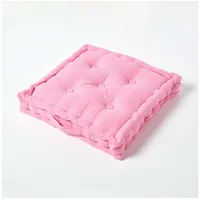 Homescapes Bodenkissen Sitzkissen unifarben rosa 40 x 40 cm rosa 40 cm x 40 cm x 8 cm
