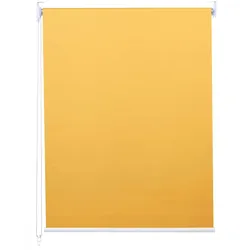 Rollo MCW-D52, Fensterrollo Seitenzugrollo Jalousie, Sonnenschutz Verdunkelung blickdicht 90x160cm ~ gelb