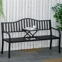 Outsunny Gartenbank 150 x 59 x 90 cm Schwarz