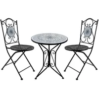 Hti-Living Bistro Set 3-tlg. Schwarz