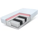 Fdm Matratze 80x190 cm MEMORY Höhe 24 cm 7 Zonen Visco Memory Taschenfederkern H2 H3