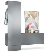 Vladon Garderobe, Graphit, Holzwerkstoff, 156.5x193x35 cm, Garderobe, Garderoben-Sets ,
