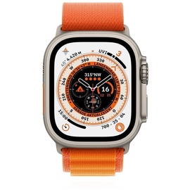 Apple Watch Ultra GPS+Cellular 49 mm Titaniumgehäuse, Alpine Loop orange S