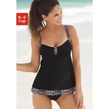 LASCANA Damen, LASCANA Tankini schwarz|bunt 38 D,